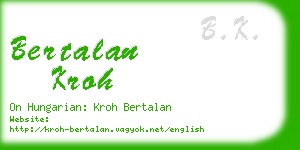 bertalan kroh business card